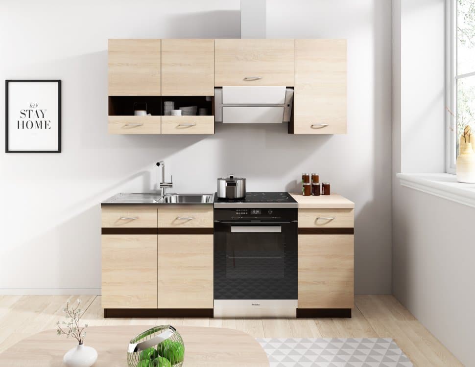 Kuchyně Lexus 120/180 dub sonoma světlá - FALCO