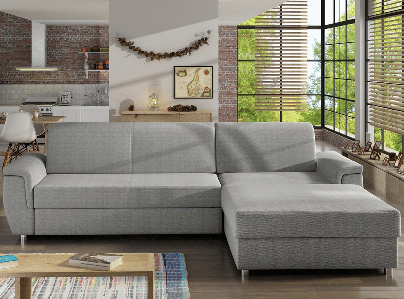 Rohová sedací souprava Life 2F-OT, světle šedá tkanina