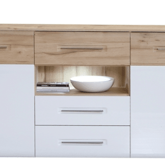 Široká komoda Cartago, s osvětlením