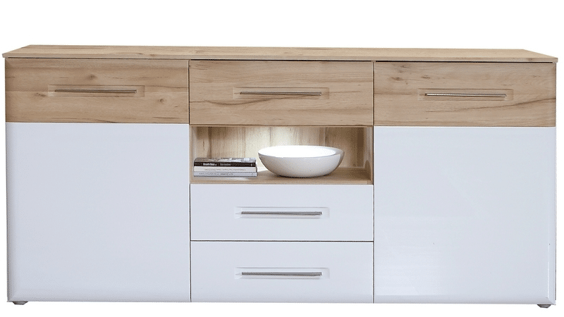 Široká komoda Cartago, s osvětlením