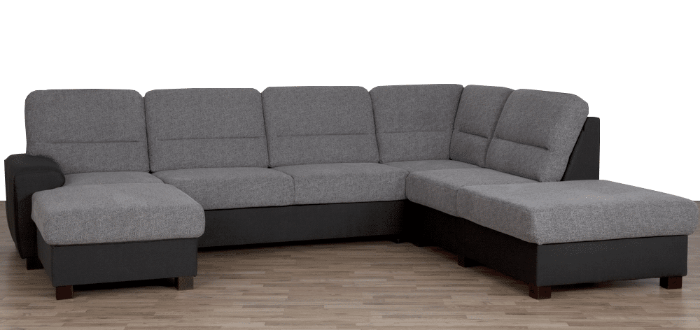 Sedací souprava Malta, tvar U, antracitová/šedá látka, bez rozkladu