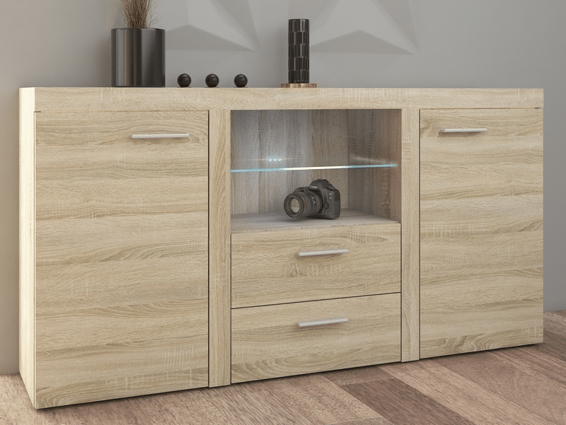 Komoda Rumba, dub sonoma, s osvětlením