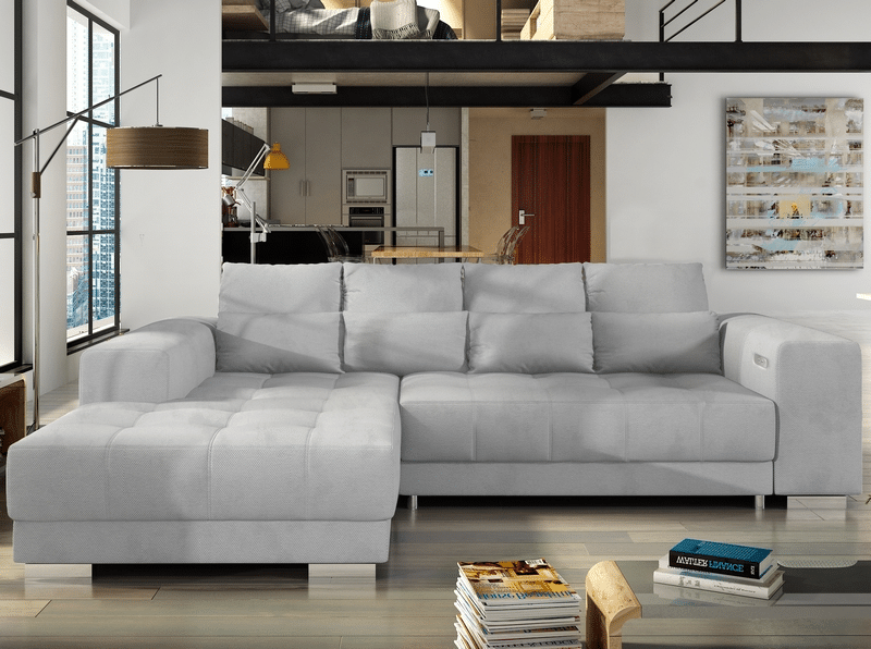 Rohová sedací souprava Neron OT-2F, světle šedá látka