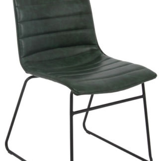 Jídelní židle Rudul, tmavě zelená ekokůže