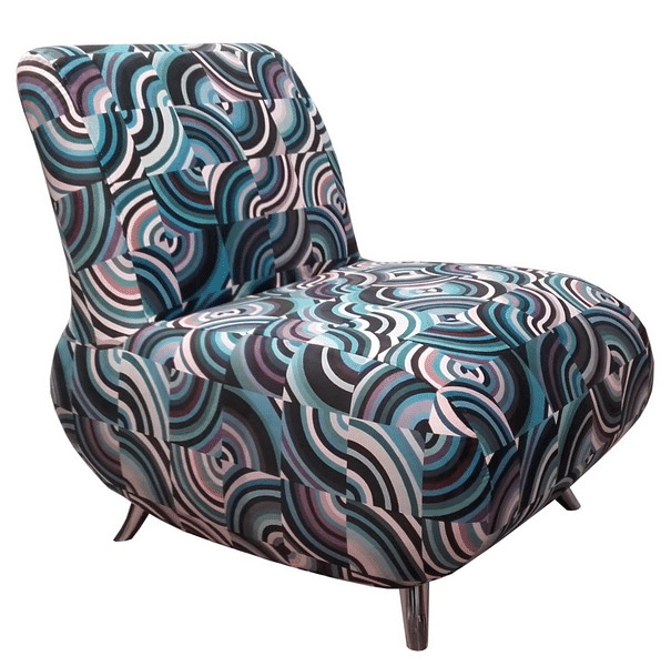 Křeslo Elisa, modrý motiv