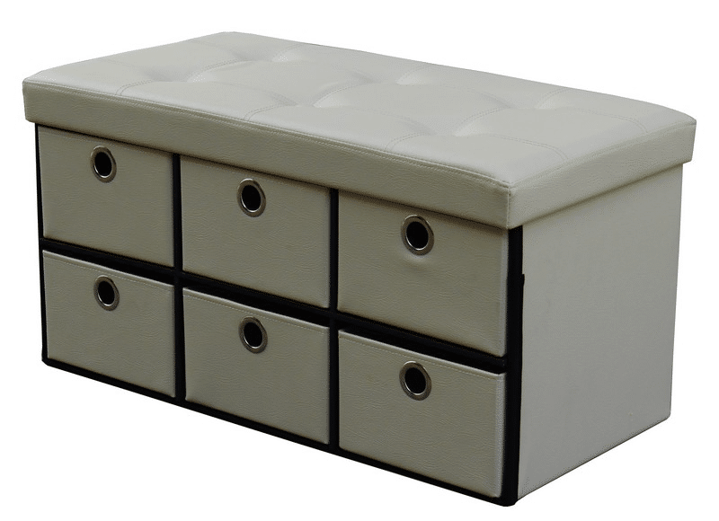 Úložná lavice Rastor, béžová ekokůže