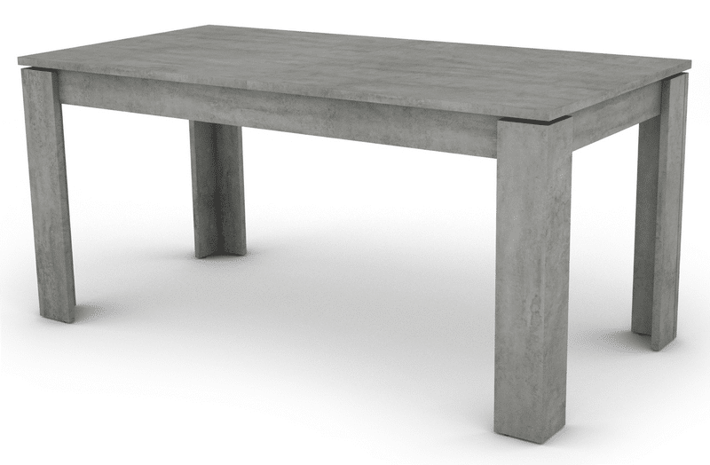 Jídelní stůl Inter 160x80 cm, šedý beton, rozkládací