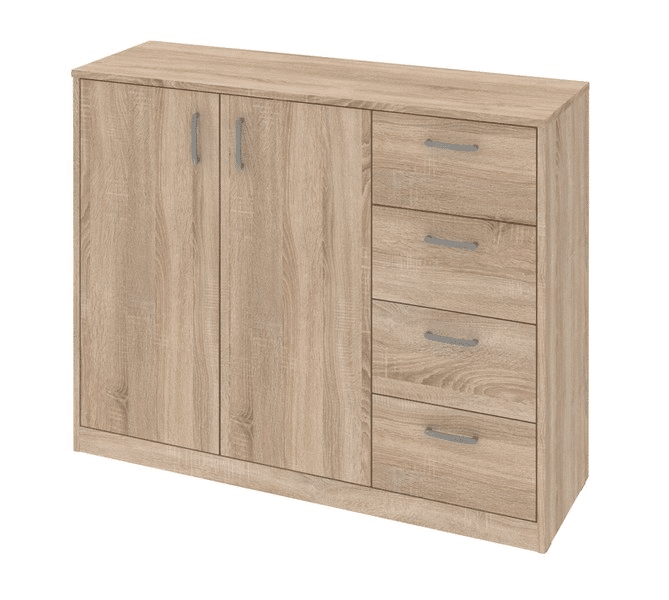 Široká zásuvková komoda Mega 39, dub sonoma