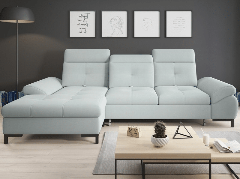 Rohová sedací souprava Candy OT-2F, světle šedá látka