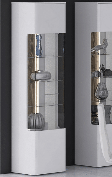 Vysoká úzká vitrína Babila, s osvětlením