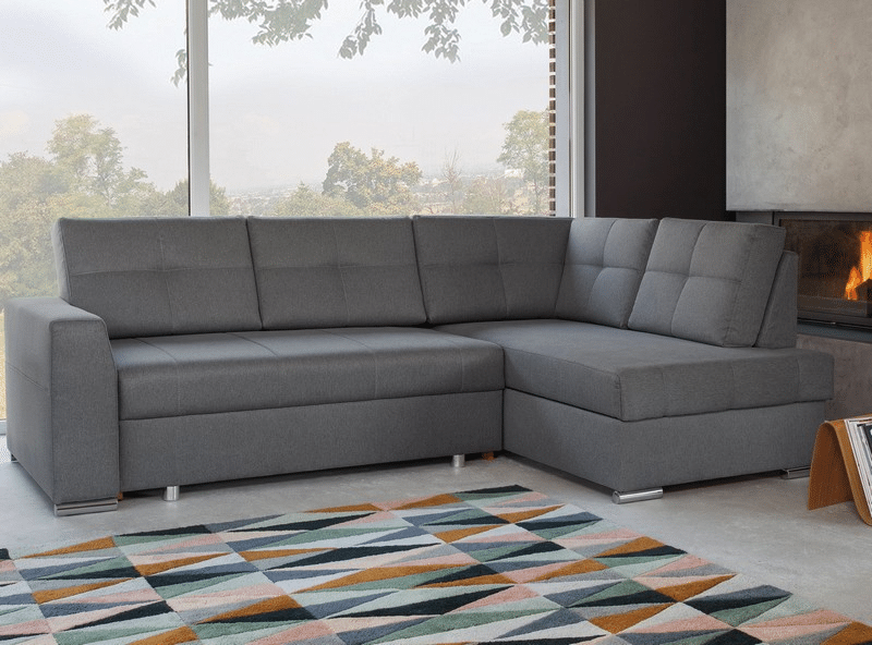 Rohová sedací souprava Stilo, pravá, šedá látka