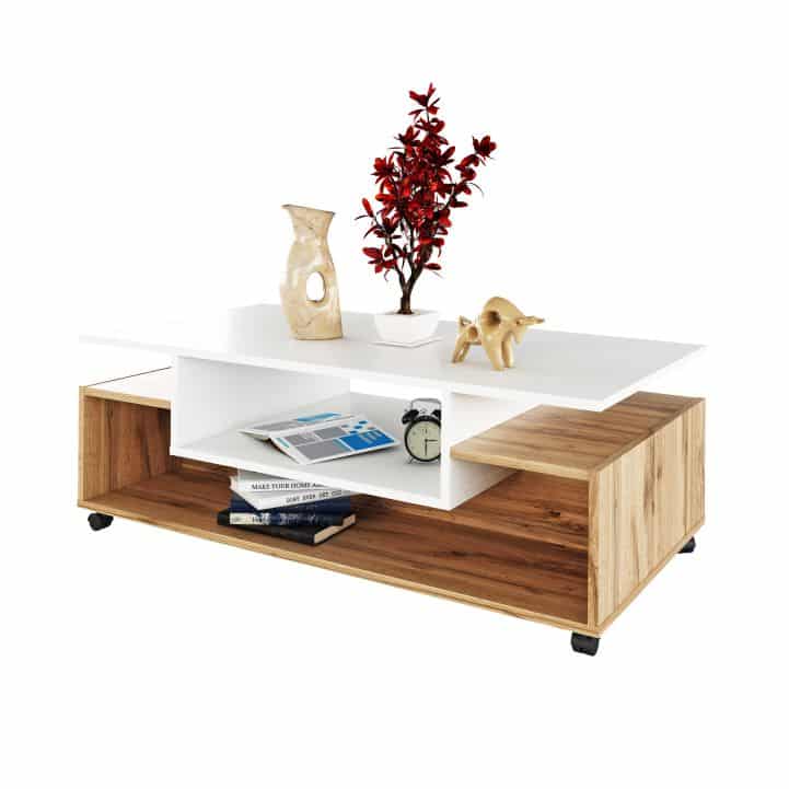 Konferenční stolek na kolečkách, DALEN 0000238016 Tempo Kondela Dub wotan