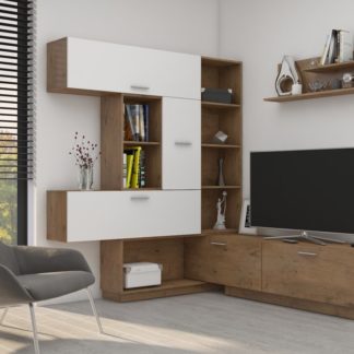 Obývací stěna Vario dub lancelot/bílý lesk - FALCO