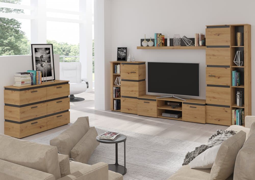 Obývací stěna Faro dub artisan - FALCO