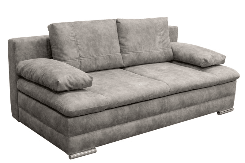 Rozkládací pohovka Kate, šedá látka v optice kůže