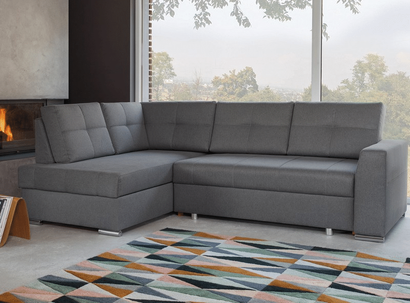 Rohová sedací souprava Stilo, levá, šedá látka