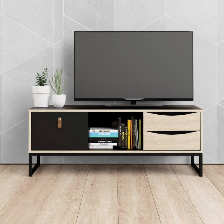 TV stolek Stubbe 88206 černá mat/dub sonoma - TVI
