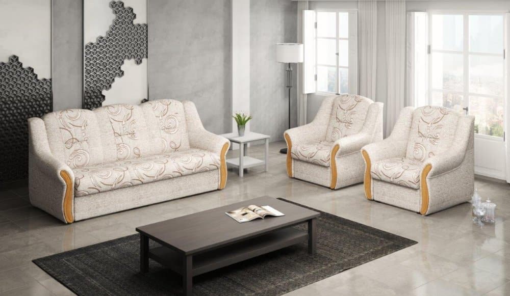 Sedací souprava Madeira 3+1+1 rozkládací béžová - FALCO