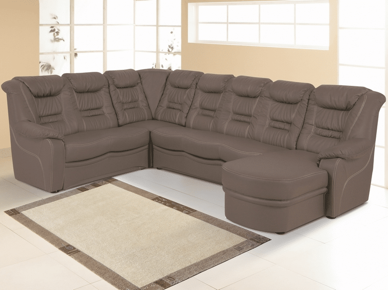 Sedací souprava Elvis U, cappuccino ekokůže, bez rozkladu