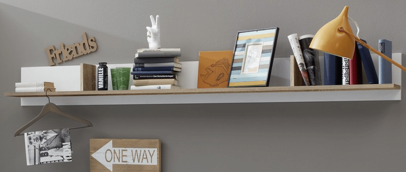 Nástěnná police Canaria, dub sonoma/bílá