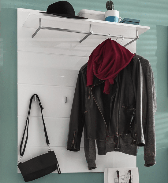 Nástěnný věšákový panel Amanda 440, lesklý bílý