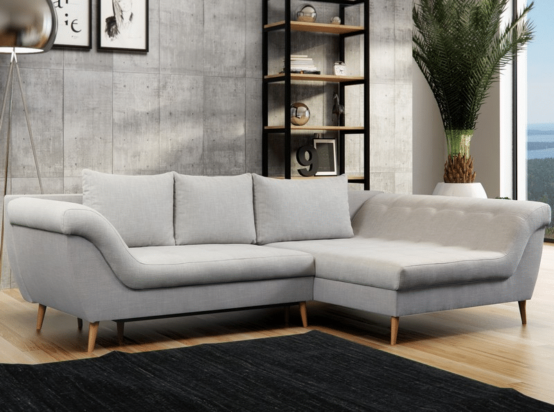 Rohová sedací souprava Aruba, světle šedá tkanina