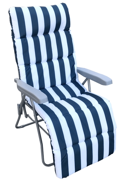 Zahradní křeslo Rhodos, bílo-modré, polohovatelné