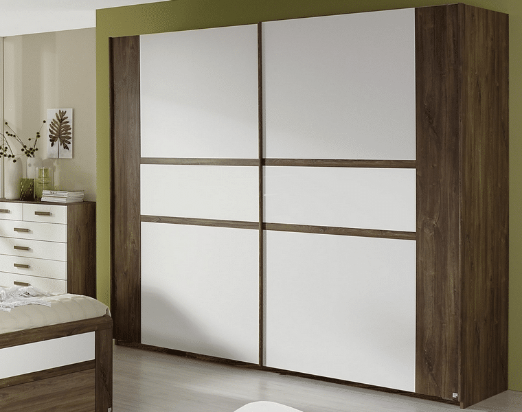 Šatní skříň Bernau, 226 cm, dub stirling/bílá