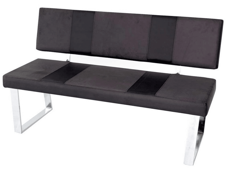 Jídelní lavice Santa Bari, šedá látka/černá ekokůže