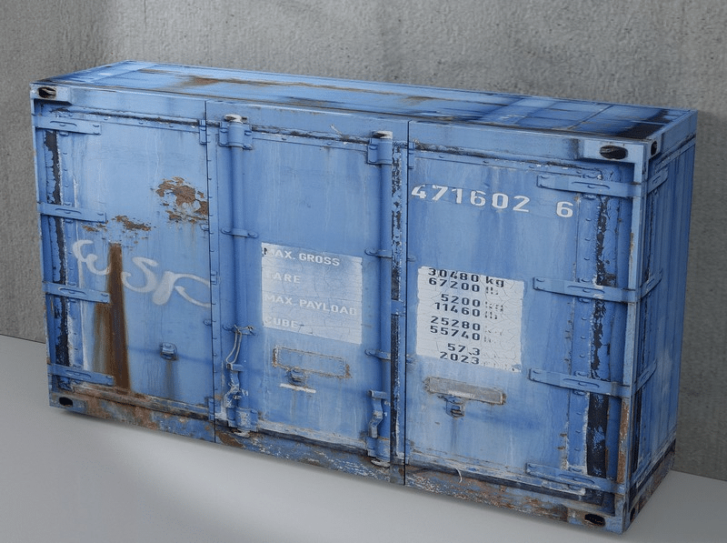 Širší komoda Rusty 2, modrá