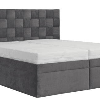 Postel boxspring Levit 180x200 cm, šedá látka