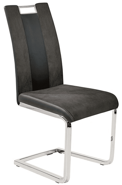 Jídelní židle Bari 1, šedá látka/černá ekokůže