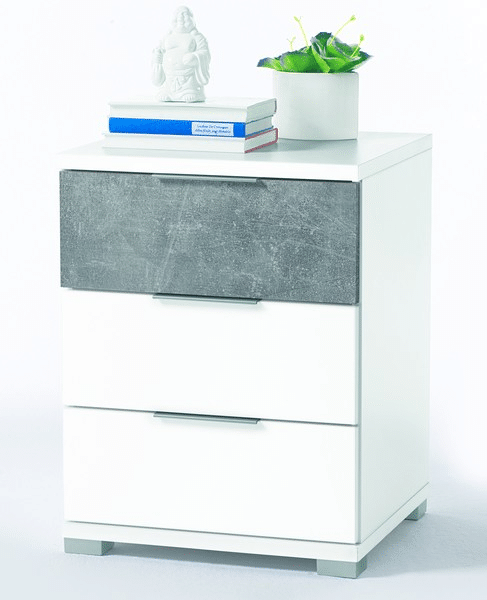Vyšší noční stolek Anton, bílá/beton