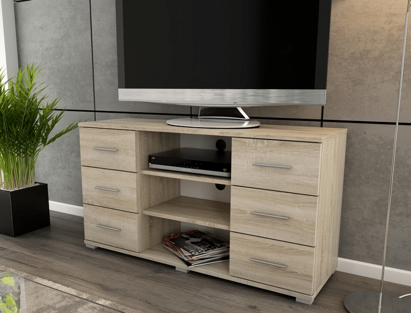 Vysoký TV stolek Oskar TV, dub sonoma, výška 65 cm
