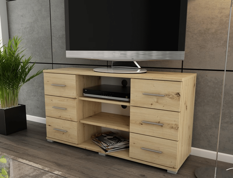 Vysoký TV stolek Oskar TV, dub artisan, výška 65 cm