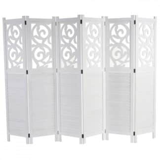 Designový paravan 6-dílný WH5827 Bílá