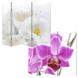 Designový paravan WH orchidei 200x180 cm (5-dílný)