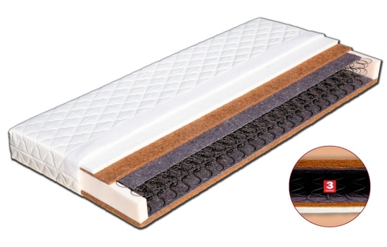 Pružinová matrace Sáva Dřevočal 180 x 200 cm Lyocell