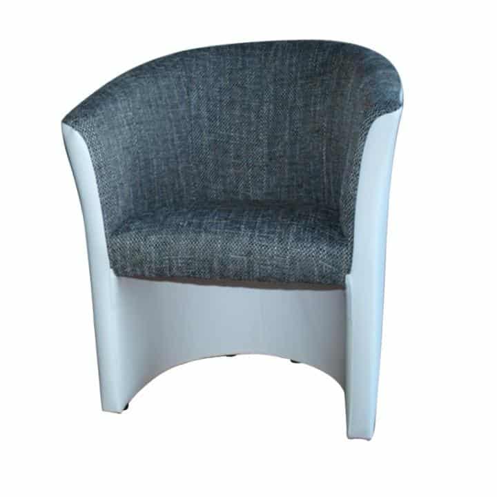 Křeslo, ekokůže, CUBA 0000017059 Tempo Kondela Bílá / šedá