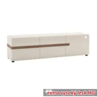 Komoda LYNATET TYP 51 bílá vysoký lesk / dub sonoma tmavý truflový Tempo Kondela