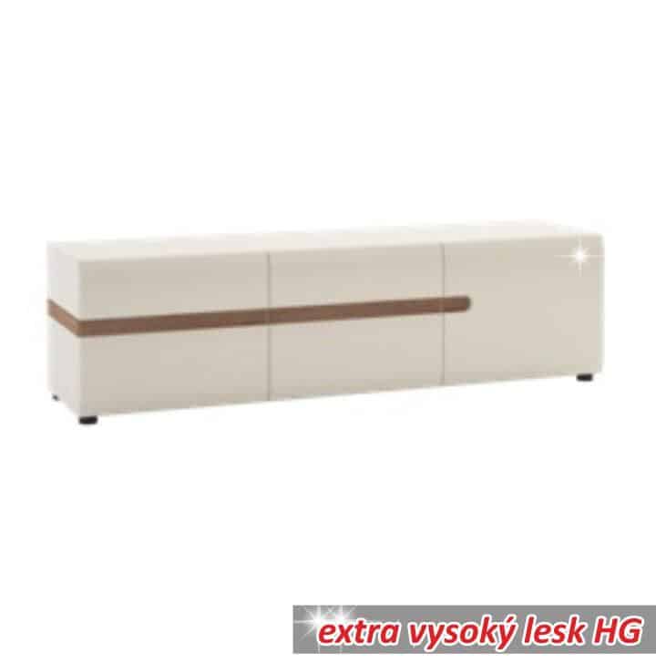 Komoda LYNATET TYP 51 bílá vysoký lesk / dub sonoma tmavý truflový Tempo Kondela