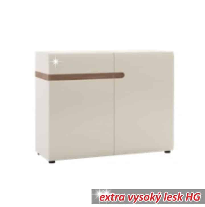 Komoda LYNATET Typ 35 bílá lesk / dub sonoma tmavý trufel Tempo Kondela