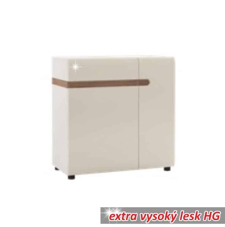 Komoda LYNATET Typ 34 bílá lesk / dub sonoma tmavý truflový Tempo Kondela