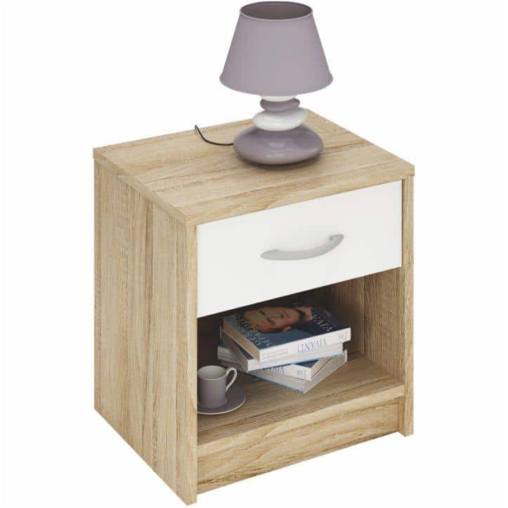 Noční stolek BISI 163755 dub sonoma/bílá Tempo Kondela