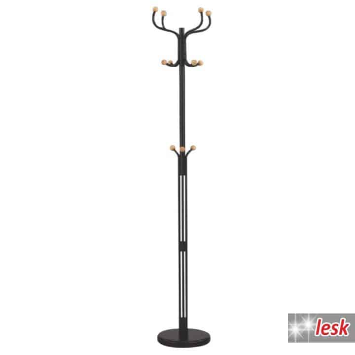 Věšák VASIL černá / dřevo Tempo Kondela