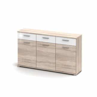 Komoda RACHEL Typ 2 dub sonoma / vysoký bílý lesk Tempo Kondela