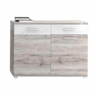 Komoda RACHEL TYP 3 dub canyon / vysoký bílý lesk Tempo Kondela