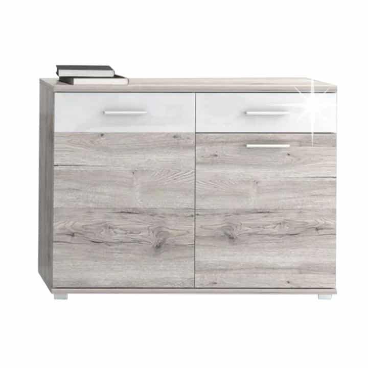 Komoda RACHEL TYP 3 dub canyon / vysoký bílý lesk Tempo Kondela