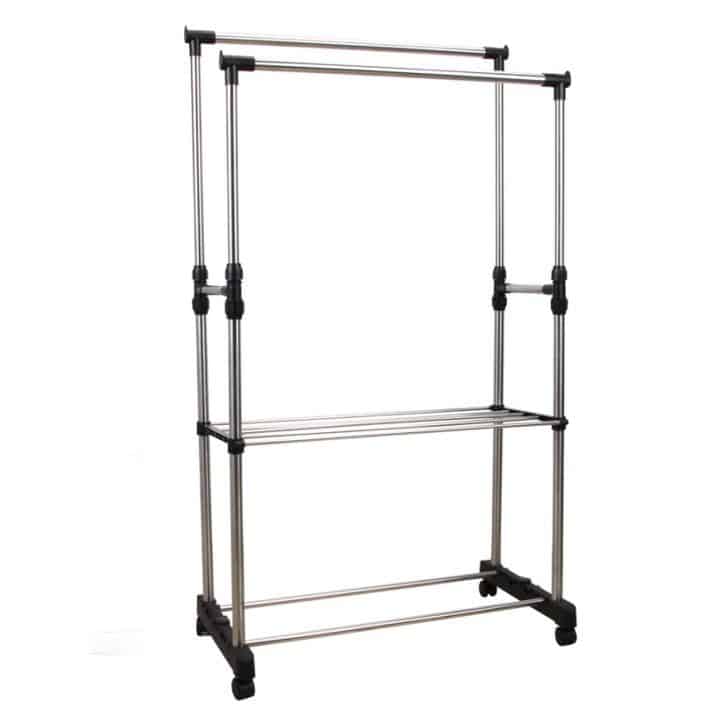 Pojízdný věšák LUCO černý / kov Tempo Kondela