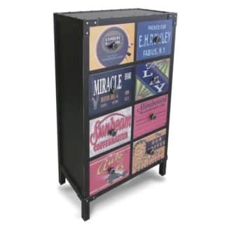 Komoda IMAGE černý kov / dřevo se vzorem Tempo Kondela